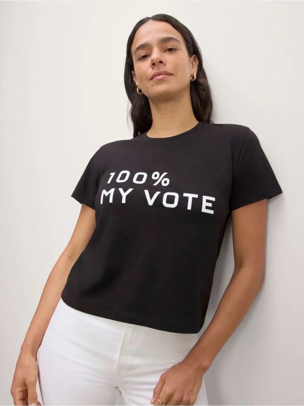 New Everlane THE VOTER TEE IN ESSENTIAL COTTON Black Size M